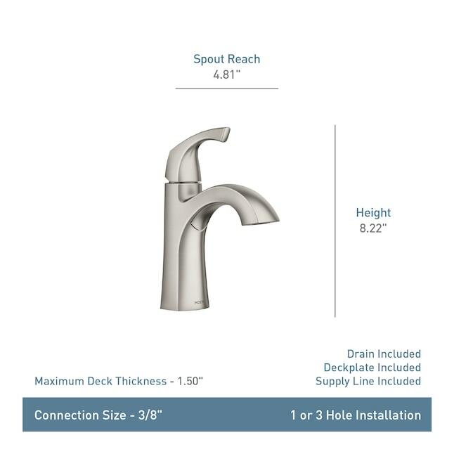 MOEN Lindor 84505BG Single Hole 1-Handle High-Arc Bathroom Sink Faucet in Brushed Gold