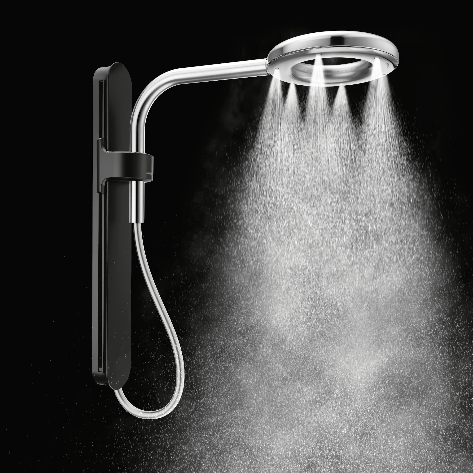 MOEN Spa N207R0BLC Shower Rainshower in Matte Black/Chrome