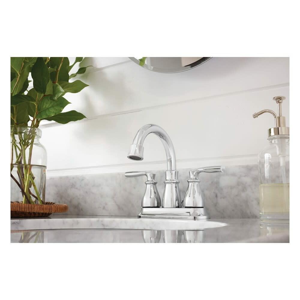 MOEN Hilliard 84537 Two-Handle 4 in Centerset Bathroom Sink Faucet in Chrome