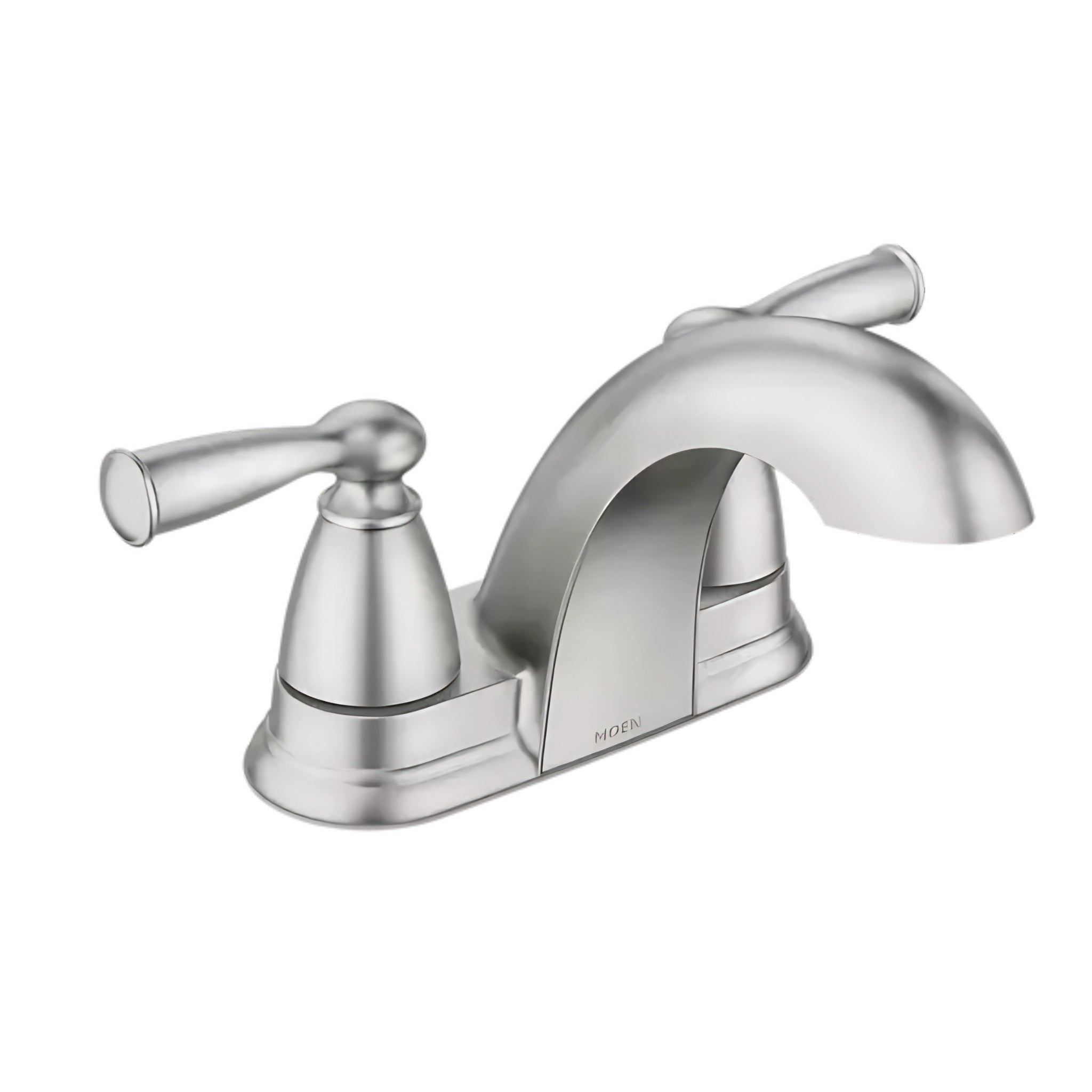 MOEN Banbury 84942SRN 4 in. Centerset Double Handle Low-Arc Bathroom Faucet in Spot Resist Brushed Nickel