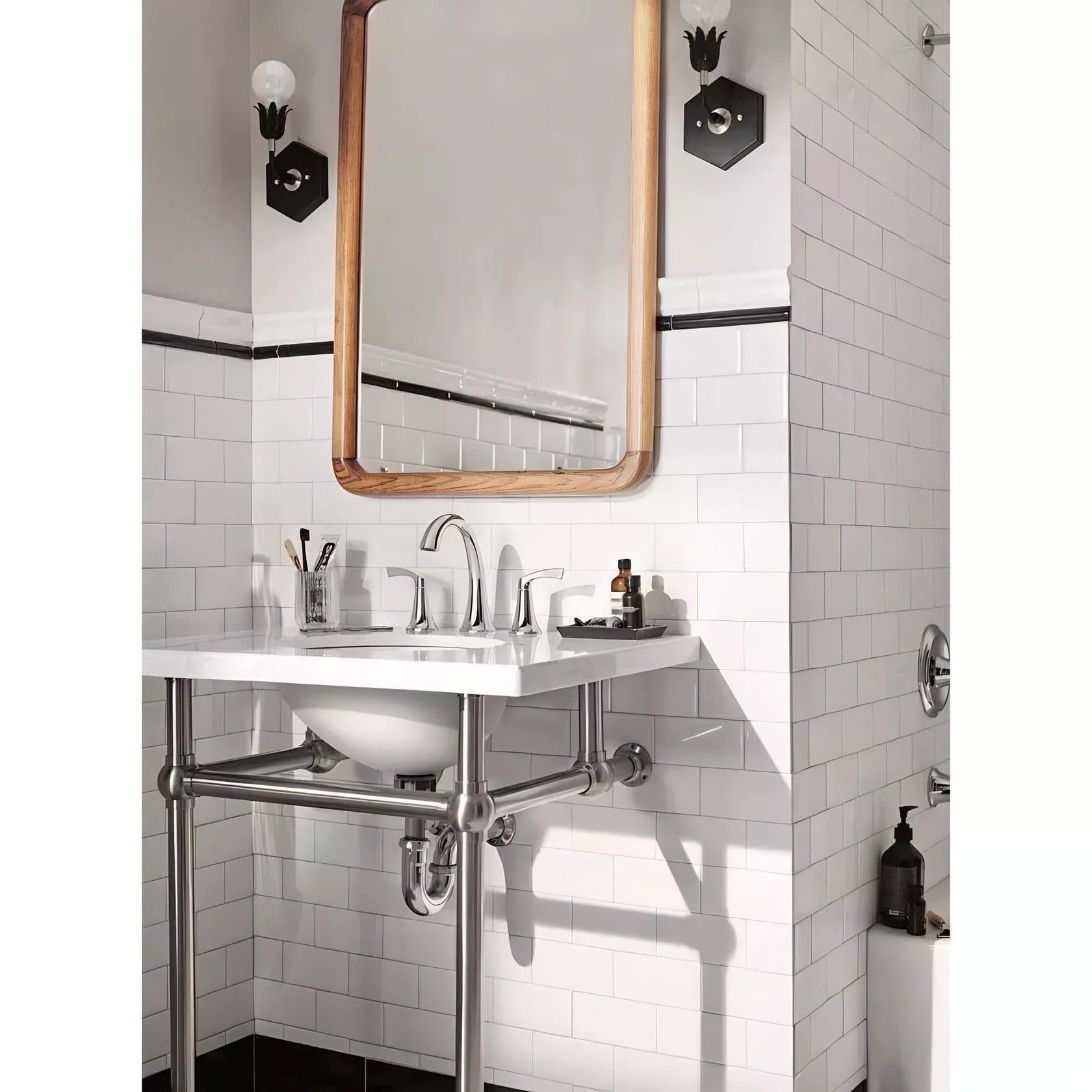 MOEN Korek 84468 Widespread Double Handle High-Arc Bathroom Faucet with Valve in Chrome
