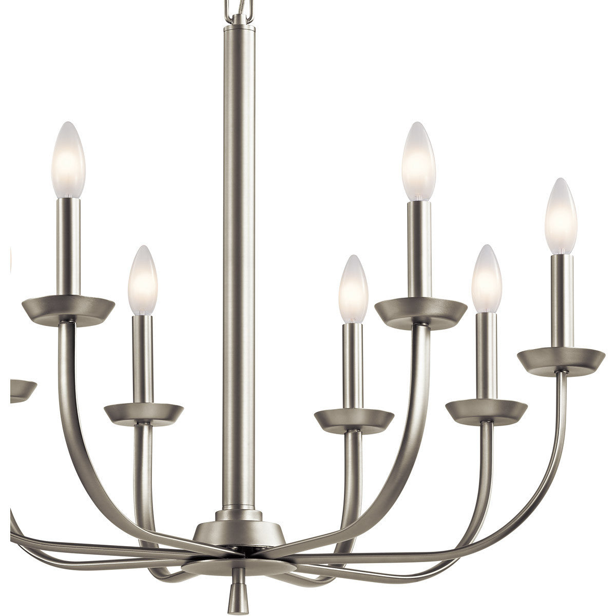 Kichler 52388NI Kennewick Chandelier, 8-Light 480 Total Watts, Brushed Nickel - Like New