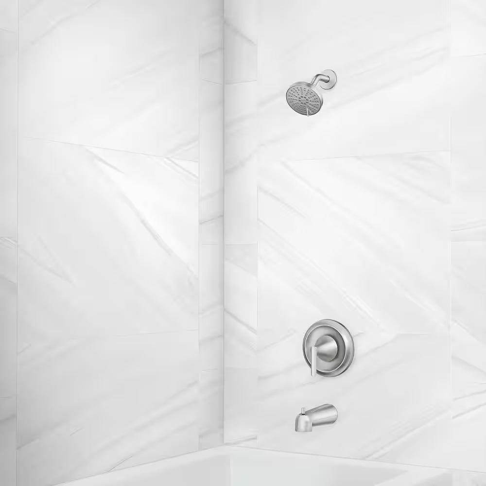 MOEN Findlay 82518SRN Single-Handle 6-Spray Tub and Shower Faucet in Spot Resist Brushed Nickel (Valve Included)