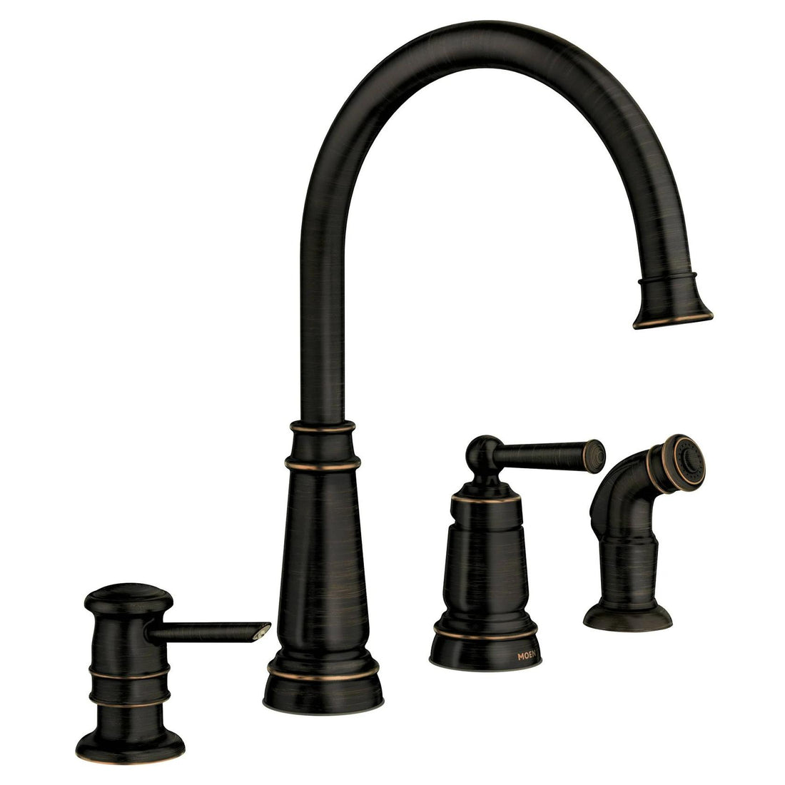 MOEN Edison 87042BRB Single Handle Deck Mount Standard Kitchen Faucet in Mediterranean Bronze