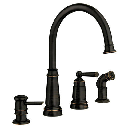 MOEN Edison 87042BRB Single Handle Deck Mount Standard Kitchen Faucet in Mediterranean Bronze