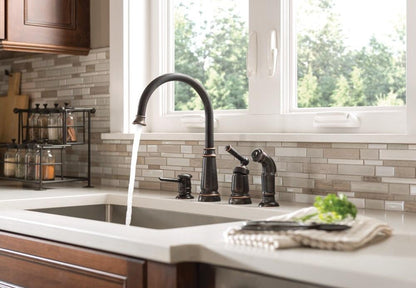 MOEN Edison 87042BRB Single Handle Deck Mount Standard Kitchen Faucet in Mediterranean Bronze