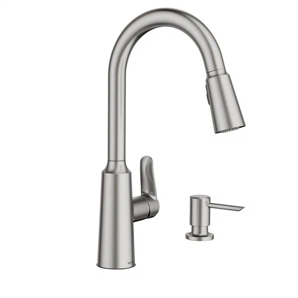 MOEN Edwyn 87028SRS Single Handle Deck-mount Pull-down Kitchen Faucet with Sprayer in Spot Resist Stainless