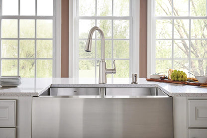 MOEN Edwyn 87028SRS Single Handle Deck-mount Pull-down Kitchen Faucet with Sprayer in Spot Resist Stainless