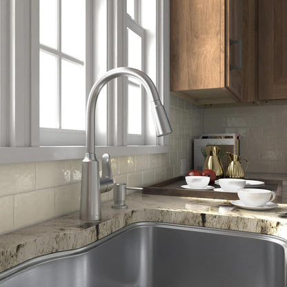 MOEN Edwyn 87028SRS Single Handle Deck-mount Pull-down Kitchen Faucet with Sprayer in Spot Resist Stainless