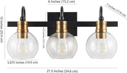 JONATHAN Y JYL3528A Marais 21.5" 3-Light Iron/Glass Rustic Vintage LED Vanity - Like New