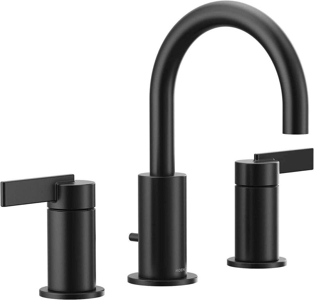 MOEN Cia T6222BL 8 in. Widespread 2-Handle High-Arc Bathroom Sink Faucet in Matte Black (Valve Required)