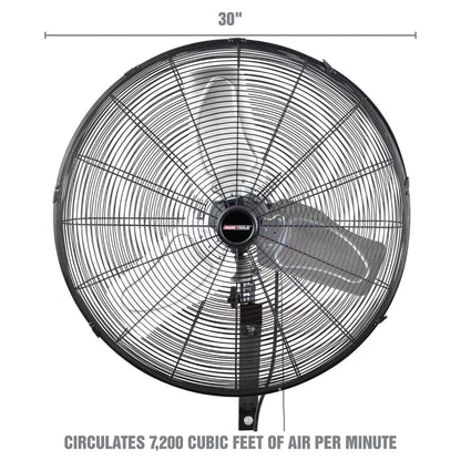 OEMTools 30" Oscillating Outdoor Wall Mount Fan, 7200 CFM,  Model: OEM24894 - Like New