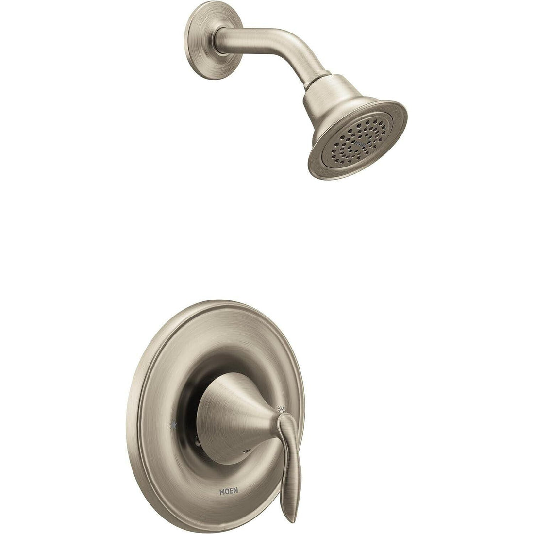 MOEN Eva T2132BN Single Handle 1-Spray Posi-Temp Shower Faucet Trim Kit in Brushed Nickel (Valve Not Included)
