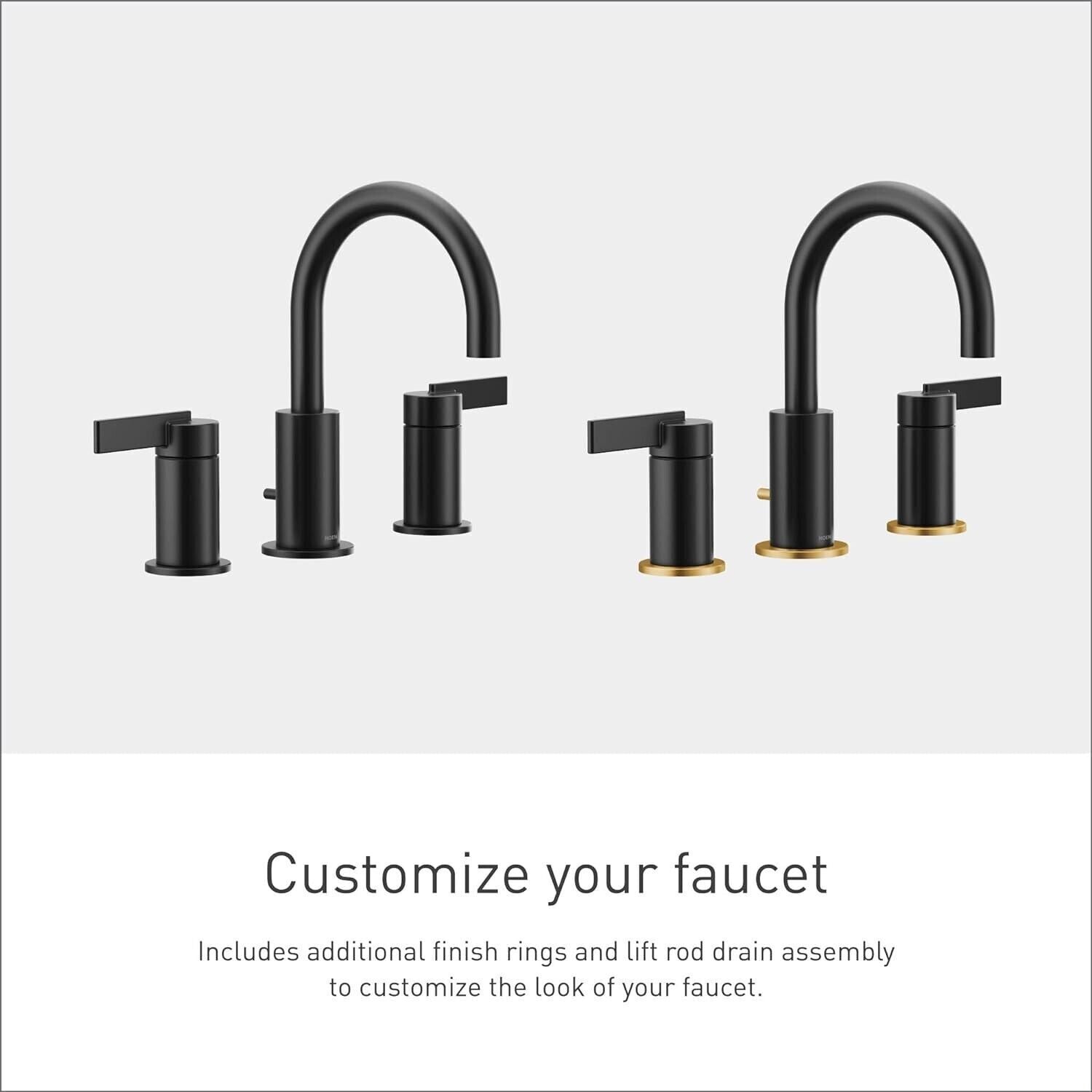 Moen T6222BL CIA Collection 8 in. Widespread 2-Handle High-Arc Bathroom Faucet