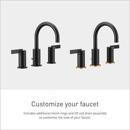 Moen T6222BL CIA Collection 8 in. Widespread 2-Handle High-Arc Bathroom Faucet