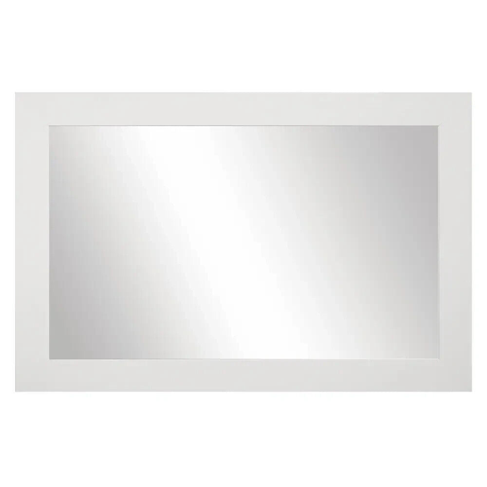 Frame My Mirror White Framed Mirror, 36" x 24" Mirror for Bathroom, Wood Frame - Like New