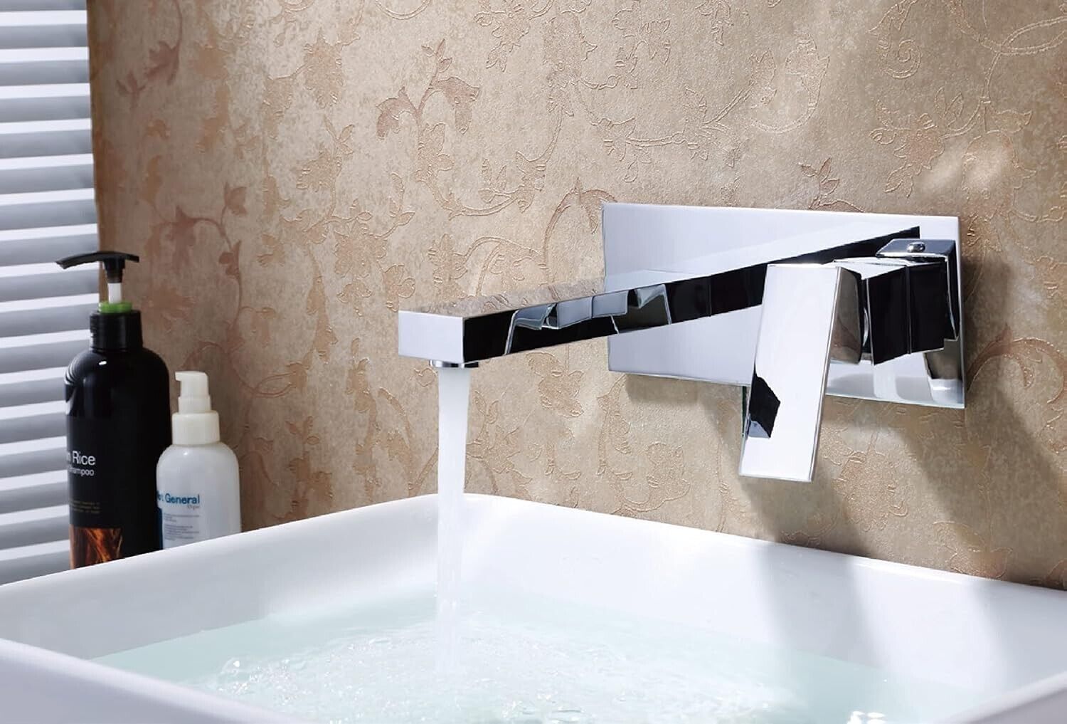 SUMERAIN Wall Mount Bathroom Faucets Chrome Solid Brass Rough in Valve Included - Like New