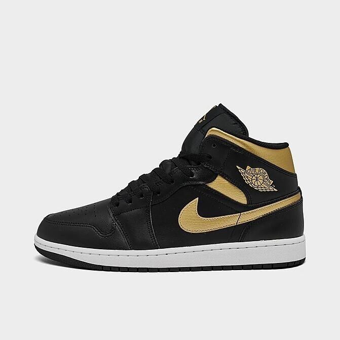 Left Side Only - Nike Air Jordan 1 Men’s Size 8.5 Black Metallic Gold - Like New