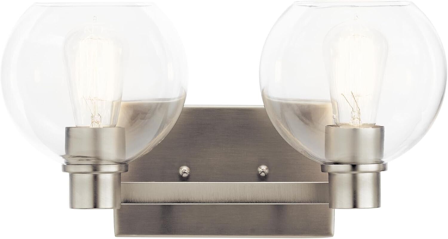 KICHLER Harmony 7.75 in. 2-Light Brushed Nickel Bathroom Vanity Light - Like New