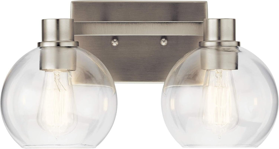 KICHLER Harmony 7.75 in. 2-Light Brushed Nickel Bathroom Vanity Light - Like New