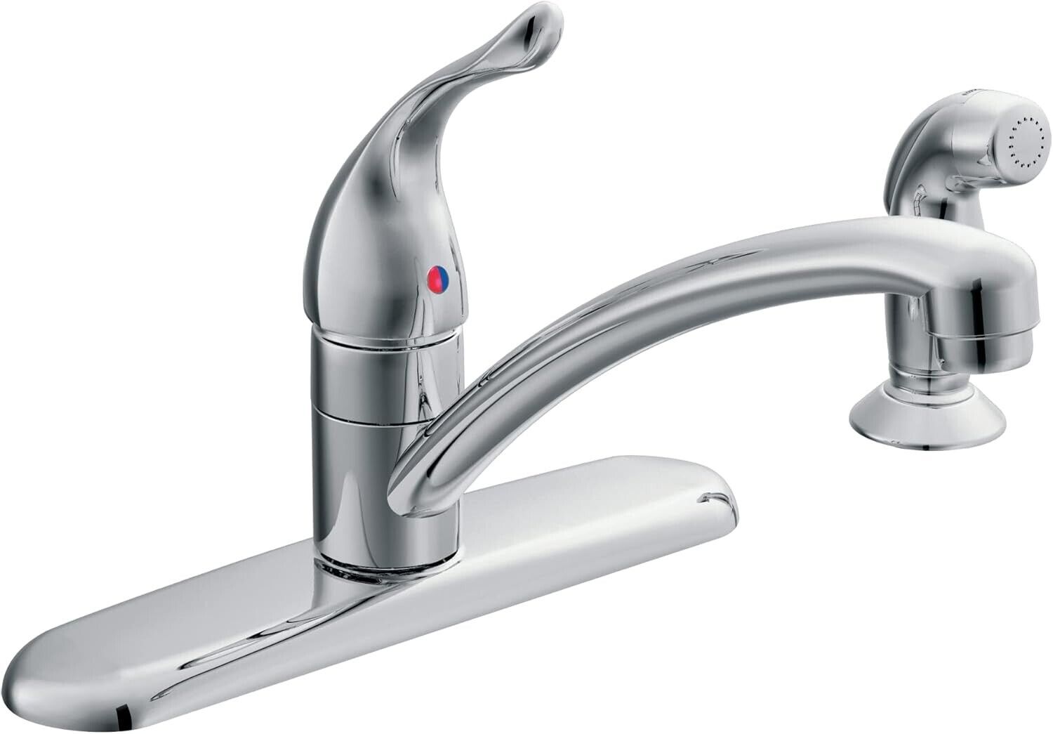 MOEN Chateau 7430 Single-Handle Fixed Kitchen Faucet with Side Sprayer in Chrome
