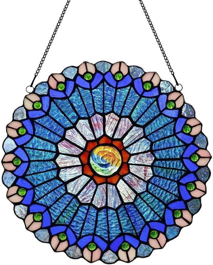 Suncatchers Mini Style Colorful Window Hanging Board Green Flower Decoration - Like New