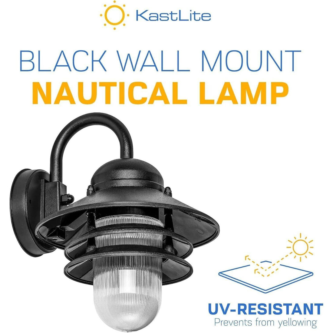 KastLite Polycarbonate Nautical Outdoor Wall Light 10" Diameter x 12.88" Height - Like New