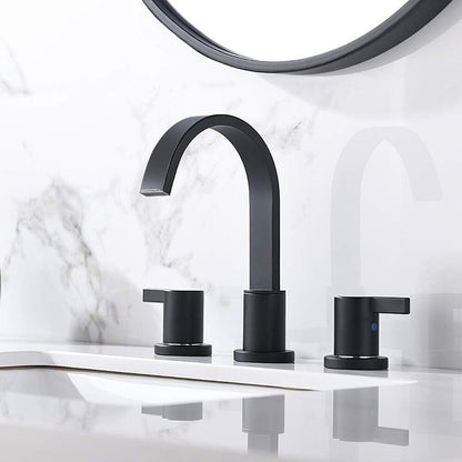 Phiestina 8 in. Waterfall Widespread Bathroom Faucet with Copper Drain and Valve - Like New