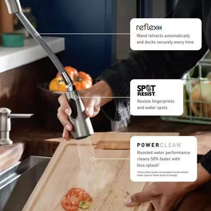 MOEN Birchfield 87205EWSRS Touchless Single-Handle Pull-Down Sprayer Kitchen Faucet in Spot Resist Stainless