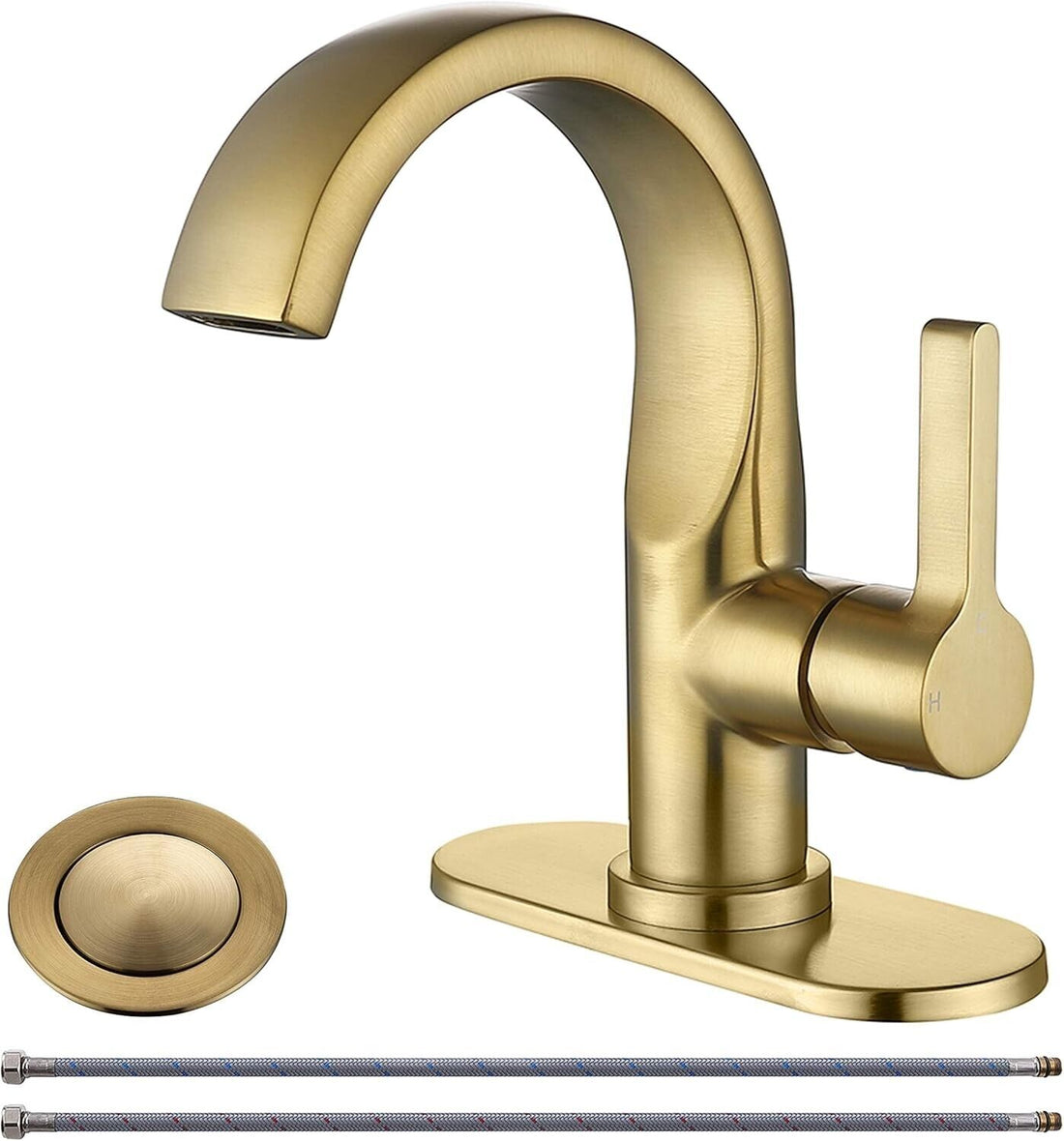 Solid Brass Widespread Bathroom Faucet with CUPC Water Lines and Drain - Like New