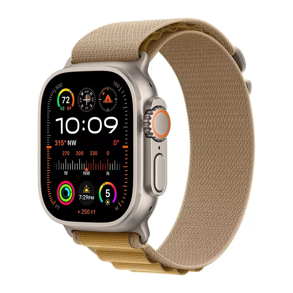 Apple Watch Ultra 2 (GPS+Cellular) 49mm Titanium Case with Tan Alpine Loop, 2024 - Very Good