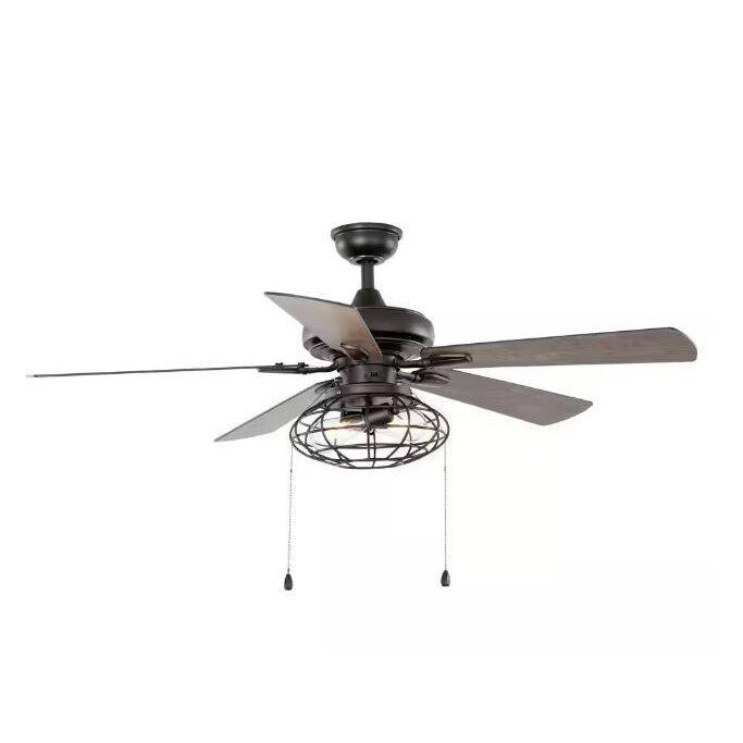 Home Decorators Collection Ceiling Fan with Light 52" LED Indoor Matte Black