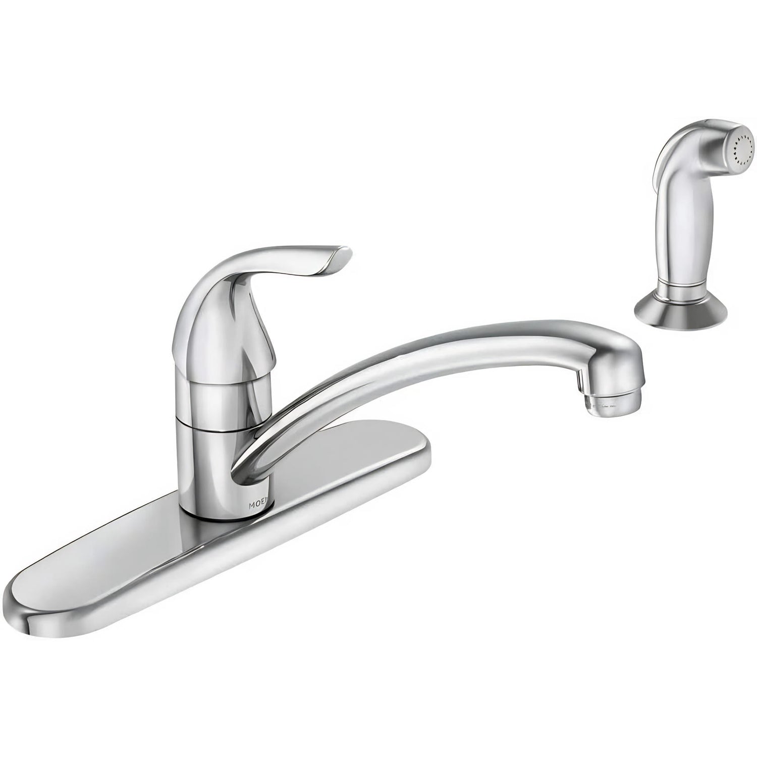 MOEN Adler 87202 Single-Handle Low Arc Kitchen Faucet  with Side Sprayer in Chrome