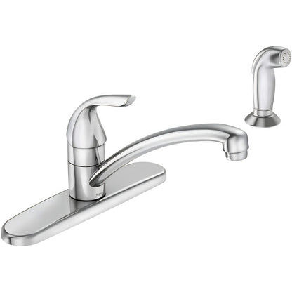 MOEN Adler 87202 Single-Handle Low Arc Kitchen Faucet  with Side Sprayer in Chrome