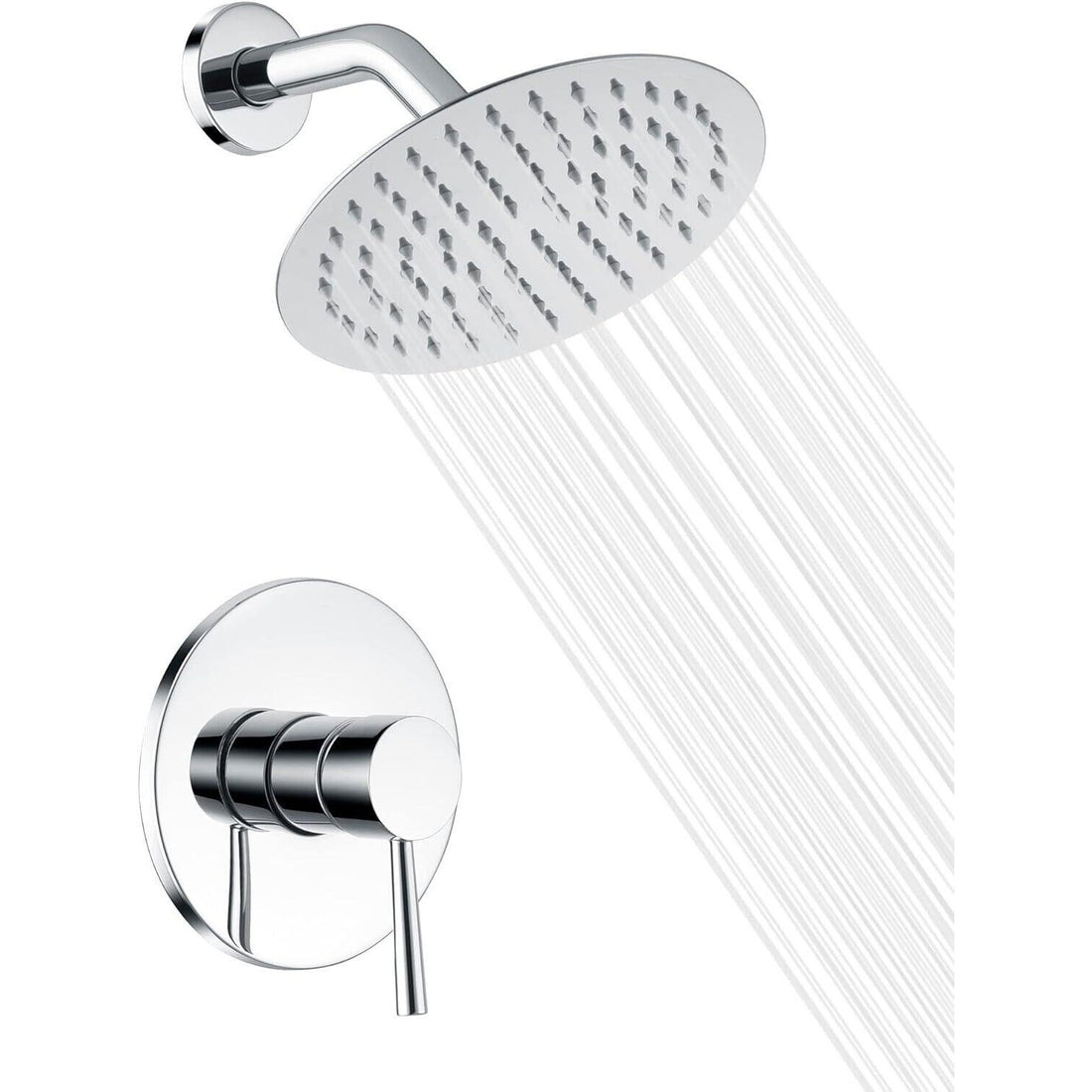 Sumerain Bathroom Shower Faucet with Valve,Full Metal Shower Head Chrome Finish