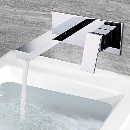 SUMERAIN Wall Mount Bathroom Faucets Chrome Solid Brass Rough in Valve Included - Like New