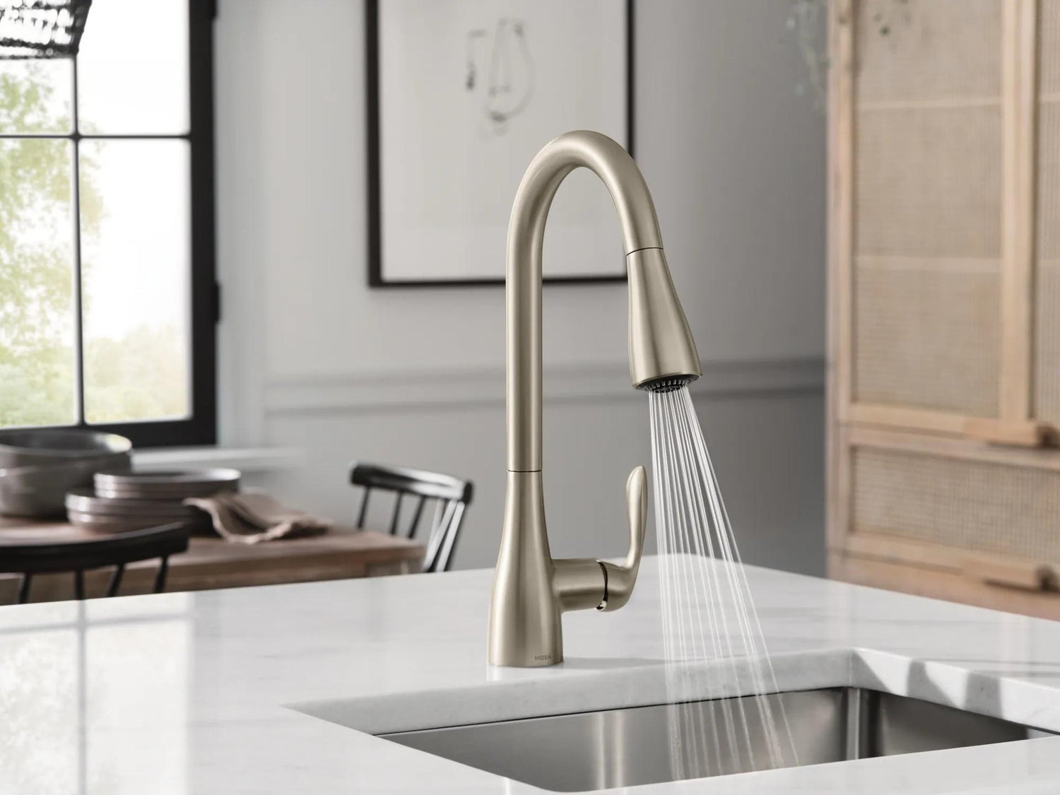 MOEN Georgene 87912SRS Single Handle Deck Mount Pull-Down Handle/Lever Kitchen Faucet in Spot Resist Stainless