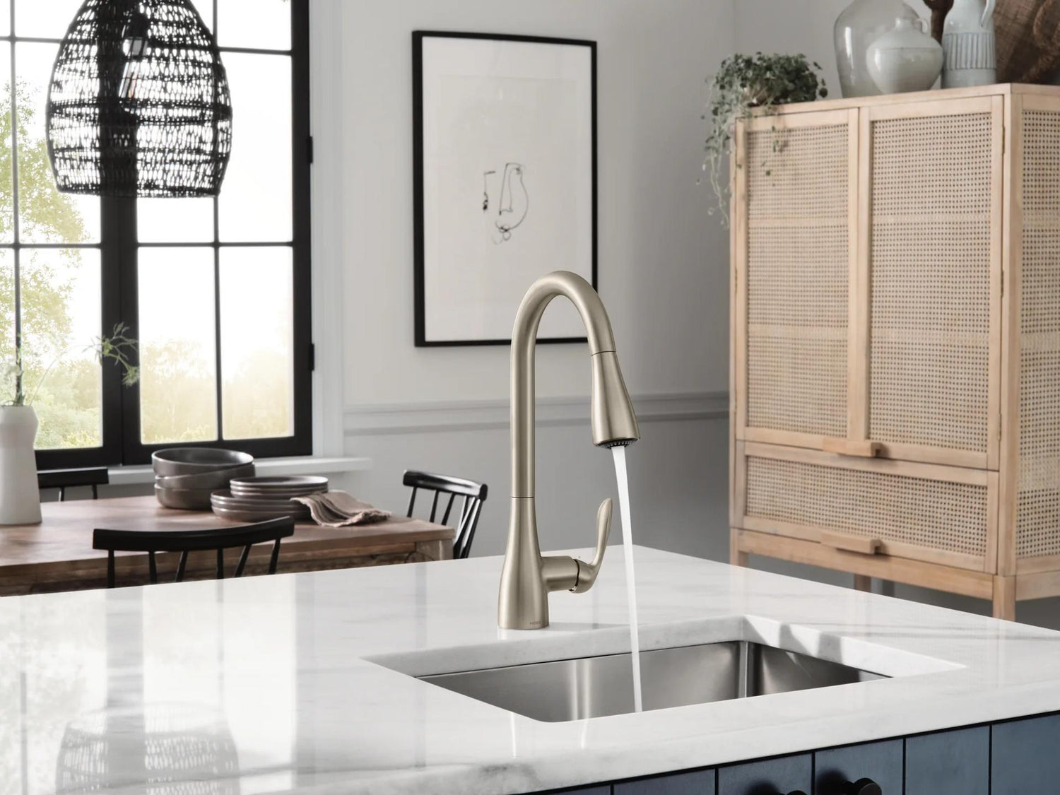 MOEN Georgene 87912SRS Single Handle Deck Mount Pull-Down Handle/Lever Kitchen Faucet in Spot Resist Stainless
