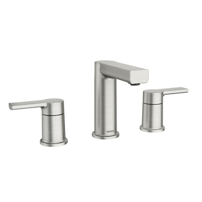MOEN Rinza 84629SRN Widespread Double Handle Bathroom Faucet in Spot Resist Brushed Nickel