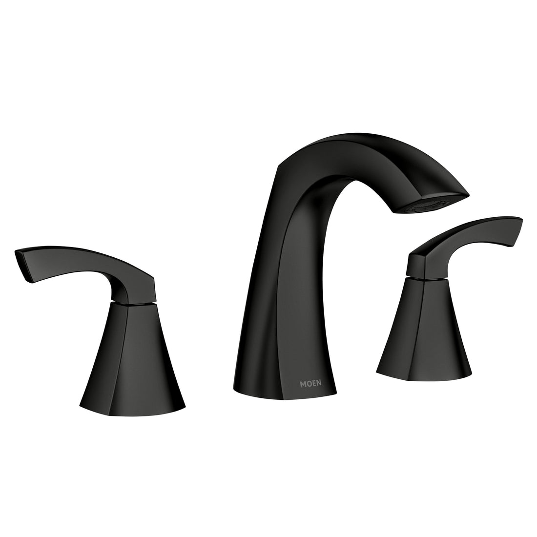 Moen Lindor 84504BL Matte Black Widespread 2-Handle Bathroom Sink Faucet with Drain Assembly