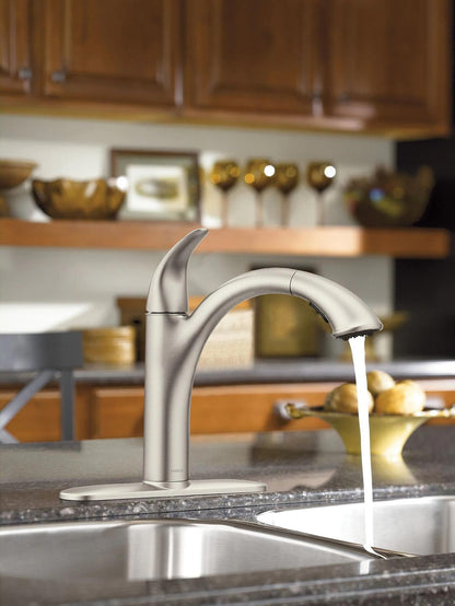 MOEN Camerist 7545SRS Pull Out Sprayer Kitchen Faucet with Spout Swivel in Spot Resist Stainless