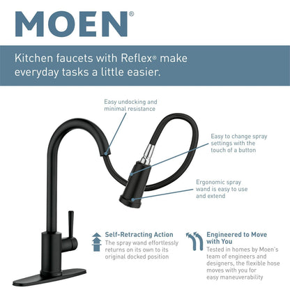 MOEN Camerist 7545SRS Pull Out Sprayer Kitchen Faucet with Spout Swivel in Spot Resist Stainless