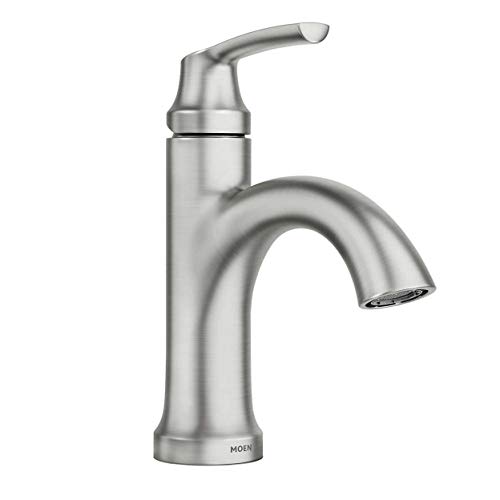 MOEN Wellton 84980SRN Centerset Single Handle Bathroom Faucet in Spot Resist Brushed Nickel