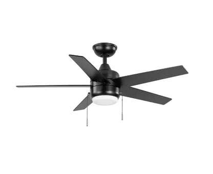 Hampton Bay Mena 44 in. LED Indoor/Outdoor Matte Black Ceiling Fan with Light Kit and Reversible Blades Included - Like New