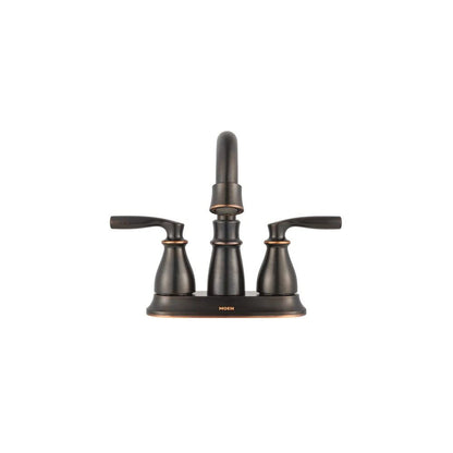 MOEN Hilliard 84537BRB Two-Handle 4-Inch Centerset Bathroom Faucet in Mediterranean Bronze (Drain Included)