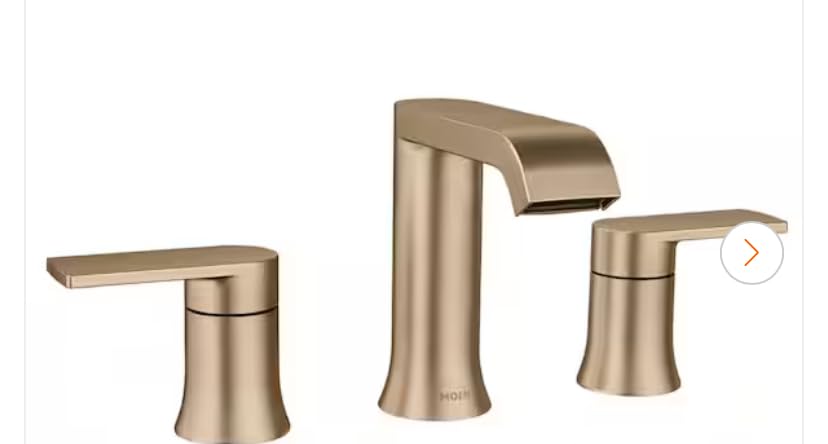 MOEN Genta 84763BZG Widespread Double Handle Bathroom Faucet in Bronzed Gold (Valve Included)