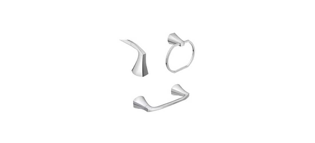 Moen MY8793CH Lindor Chrome pivoting Paper Holder Towel bar Towel Ring Chrome