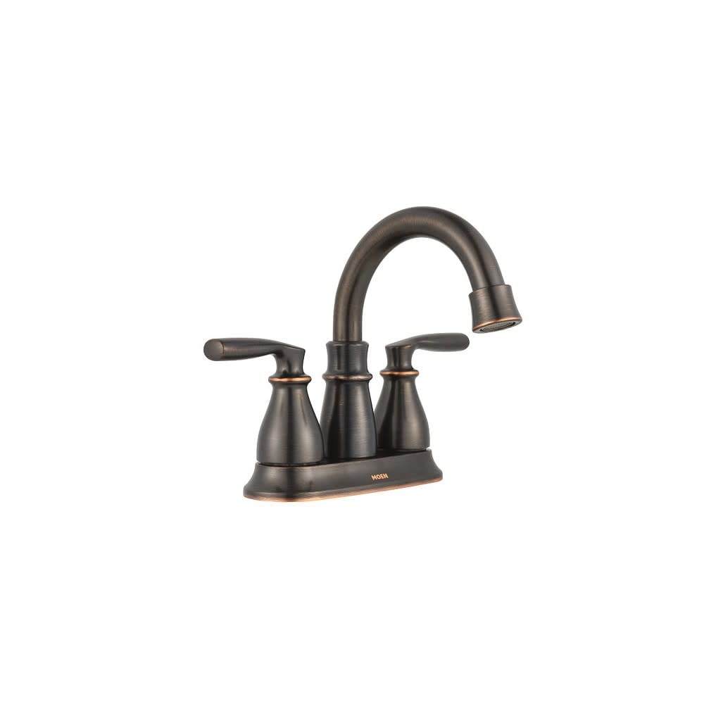 MOEN Hilliard 84537BRB Two-Handle 4-Inch Centerset Bathroom Faucet in Mediterranean Bronze (Drain Included)