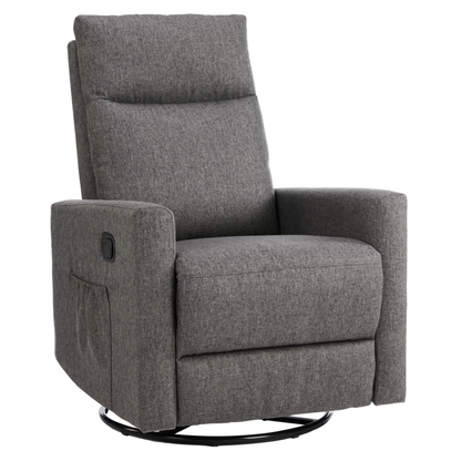 Rotating Rocking Recliner with Oversized Foot, Swivel, Glider Nursery Chair