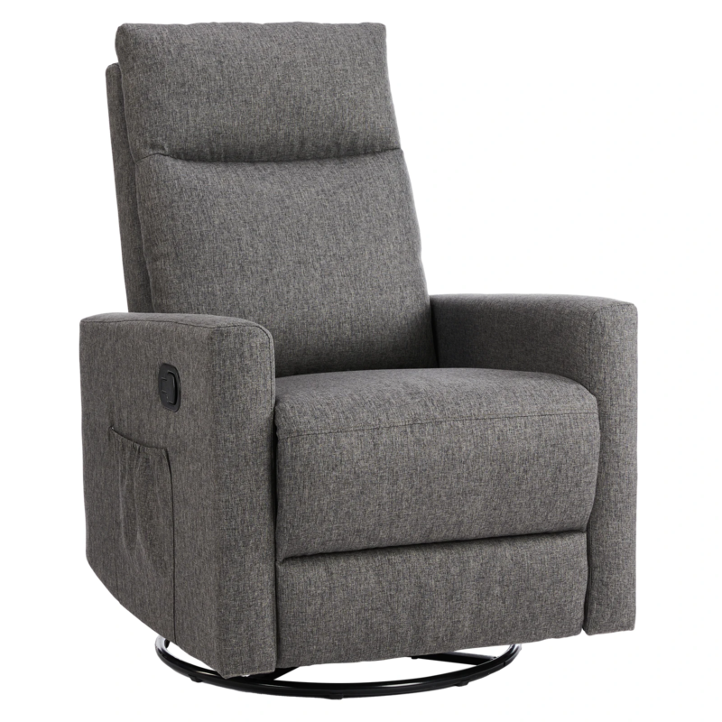 Rotating Recliner Chair with Oversized Foot, Swivel Rocker Glider, Nursery Sofa